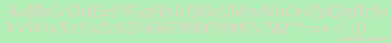 VersaillesltstdItalic Font – Pink Fonts on Green Background