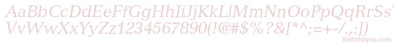 フォントVersaillesltstdItalic – 白い背景にピンクのフォント