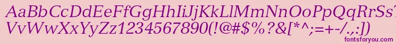 VersaillesltstdItalic-fontti – violetit fontit vaaleanpunaisella taustalla