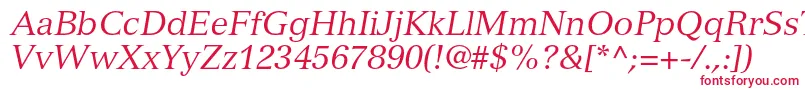 Шрифт VersaillesltstdItalic – красные шрифты на белом фоне