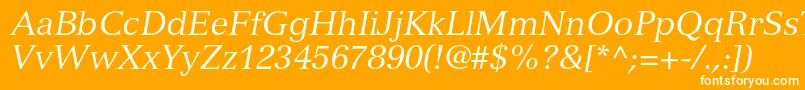 フォントVersaillesltstdItalic – オレンジの背景に白い文字