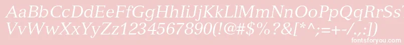 VersaillesltstdItalic Font – White Fonts on Pink Background