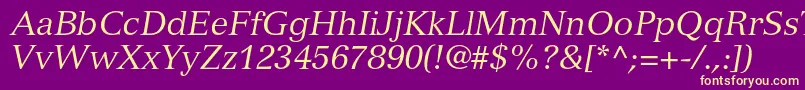 VersaillesltstdItalic Font – Yellow Fonts on Purple Background