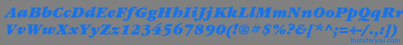 ItcGaramondLtUltraItalic Font – Blue Fonts on Gray Background
