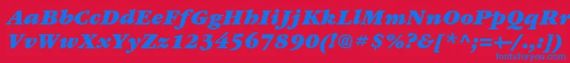 Police ItcGaramondLtUltraItalic – polices bleues sur fond rouge