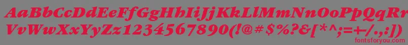 ItcGaramondLtUltraItalic Font – Red Fonts on Gray Background