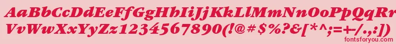 ItcGaramondLtUltraItalic Font – Red Fonts on Pink Background