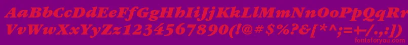 ItcGaramondLtUltraItalic-Schriftart – Rote Schriften auf violettem Hintergrund
