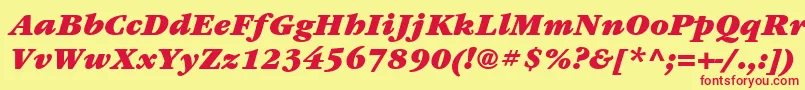 ItcGaramondLtUltraItalic Font – Red Fonts on Yellow Background
