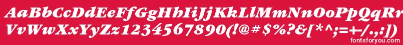 フォントItcGaramondLtUltraItalic – 赤い背景に白い文字