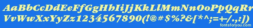 フォントItcGaramondLtUltraItalic – 黄色の文字、青い背景