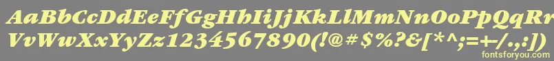 ItcGaramondLtUltraItalic Font – Yellow Fonts on Gray Background
