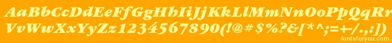 ItcGaramondLtUltraItalic Font – Yellow Fonts on Orange Background