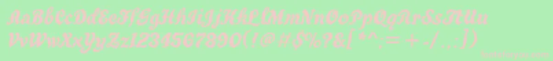 Truegritett Font – Pink Fonts on Green Background