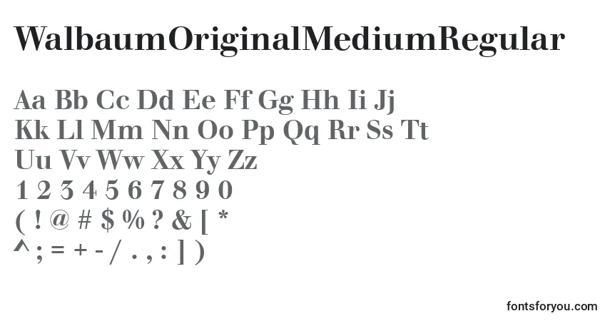 A fonte WalbaumOriginalMediumRegular – alfabeto, números, caracteres especiais