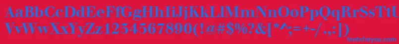 WalbaumOriginalMediumRegular Font – Blue Fonts on Red Background