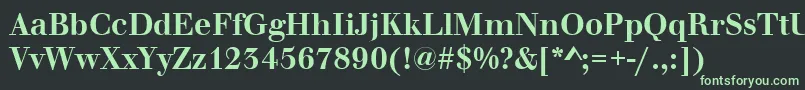 フォントWalbaumOriginalMediumRegular – 黒い背景に緑の文字