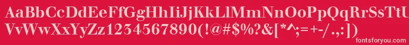 フォントWalbaumOriginalMediumRegular – 赤い背景にピンクのフォント