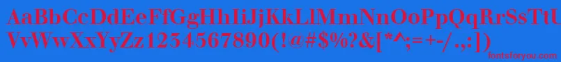 WalbaumOriginalMediumRegular Font – Red Fonts on Blue Background