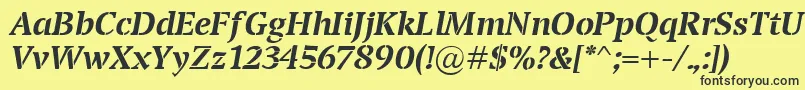 TransportBolditalic Font – Black Fonts on Yellow Background