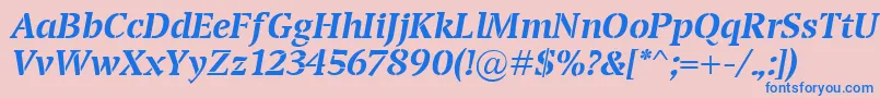 TransportBolditalic Font – Blue Fonts on Pink Background