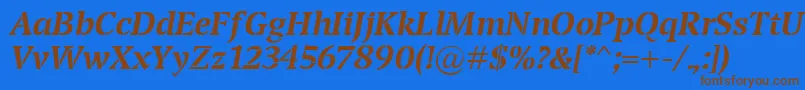 Czcionka TransportBolditalic – brązowe czcionki na niebieskim tle