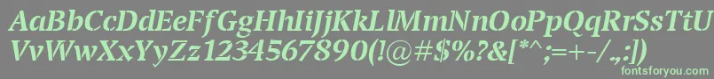 TransportBolditalic Font – Green Fonts on Gray Background