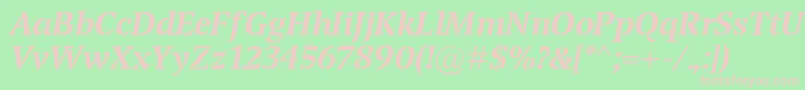 TransportBolditalic Font – Pink Fonts on Green Background