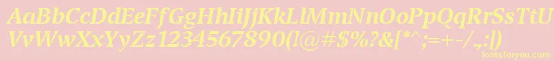 TransportBolditalic Font – Yellow Fonts on Pink Background
