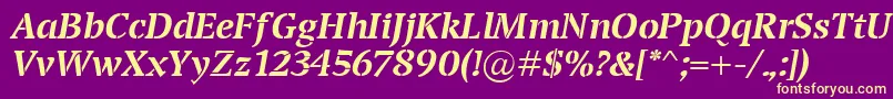 TransportBolditalic Font – Yellow Fonts on Purple Background