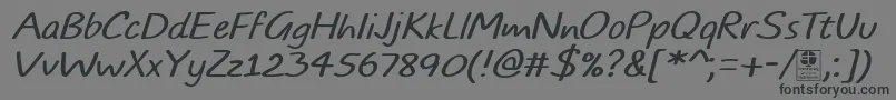 TypoComicsLightItalicDemo Font – Black Fonts on Gray Background