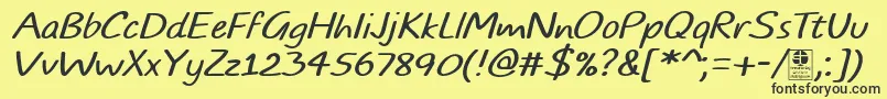 TypoComicsLightItalicDemo Font – Black Fonts on Yellow Background