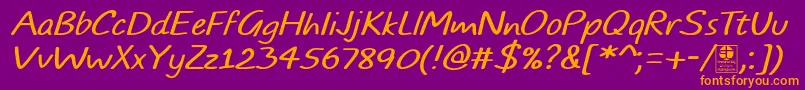 TypoComicsLightItalicDemo Font – Orange Fonts on Purple Background