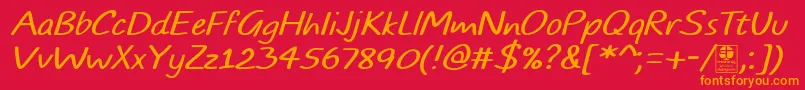 TypoComicsLightItalicDemo Font – Orange Fonts on Red Background