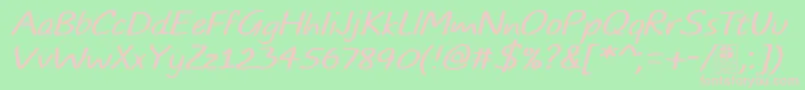 TypoComicsLightItalicDemo Font – Pink Fonts on Green Background