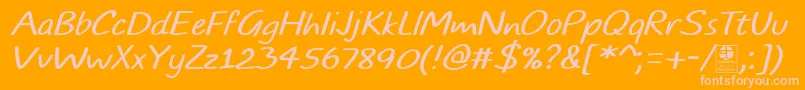 TypoComicsLightItalicDemo Font – Pink Fonts on Orange Background