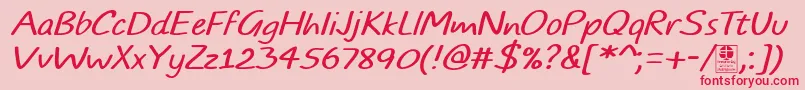 TypoComicsLightItalicDemo Font – Red Fonts on Pink Background