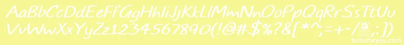 TypoComicsLightItalicDemo Font – White Fonts on Yellow Background