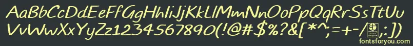 TypoComicsLightItalicDemo Font – Yellow Fonts on Black Background