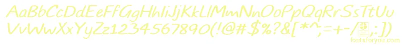 TypoComicsLightItalicDemo Font – Yellow Fonts on White Background