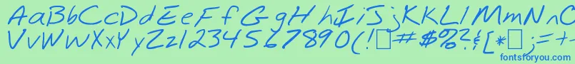 Zombiecat Font – Blue Fonts on Green Background