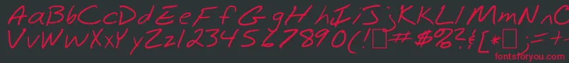 フォントZombiecat – 黒い背景に赤い文字
