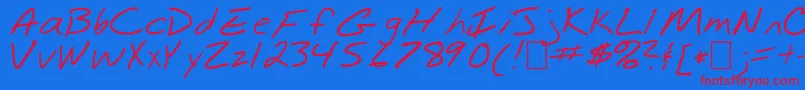 Zombiecat Font – Red Fonts on Blue Background