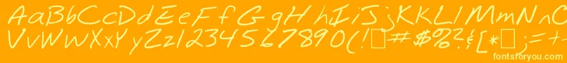 Шрифт Zombiecat – жёлтые шрифты на оранжевом фоне