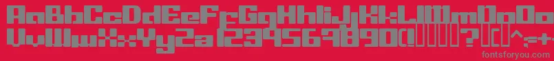 LeftoversIi-fontti – harmaat kirjasimet punaisella taustalla