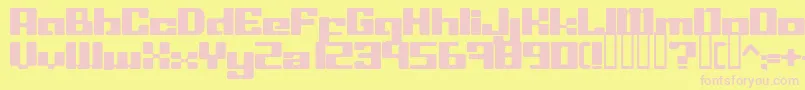 LeftoversIi-fontti – vaaleanpunaiset fontit keltaisella taustalla