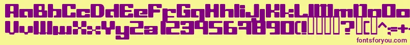 LeftoversIi-fontti – violetit fontit keltaisella taustalla