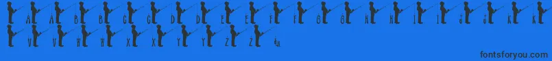 JlrFishinHole Font – Black Fonts on Blue Background