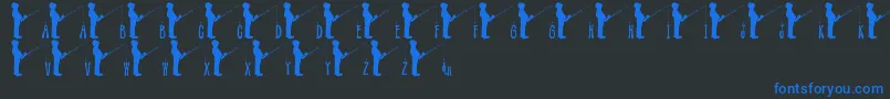 JlrFishinHole Font – Blue Fonts on Black Background