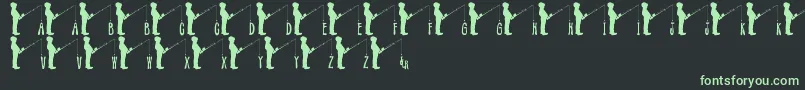 JlrFishinHole Font – Green Fonts on Black Background